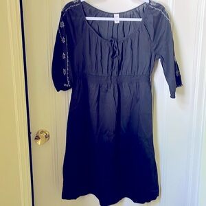 Old Navy Prairie Dress Black Size Small Embroidery